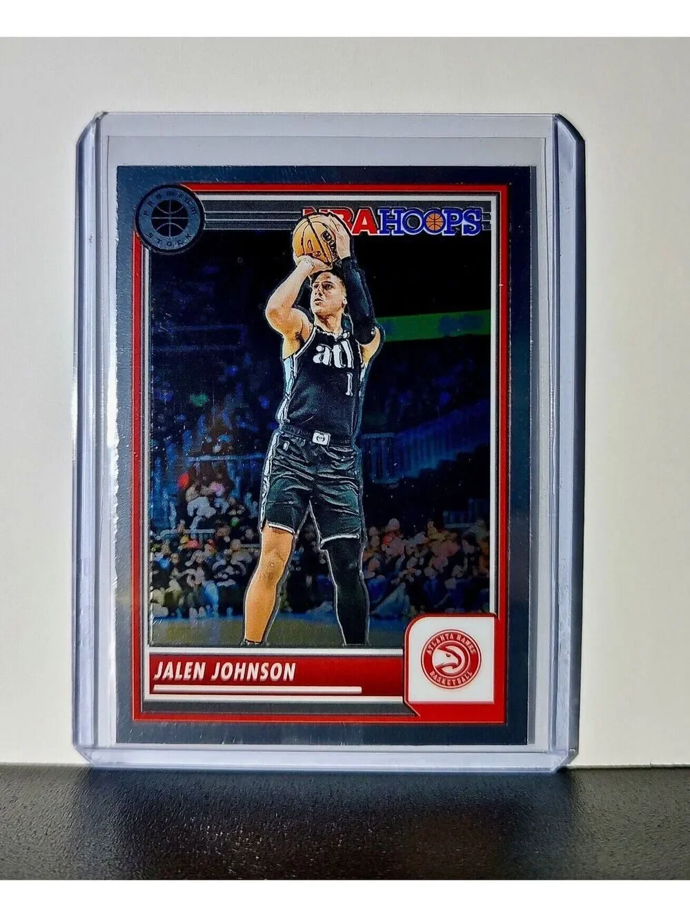Jalen Johnson 2023-24 Panini Premium Stock NBA Hoops #119 Card Atlanta Hawks
